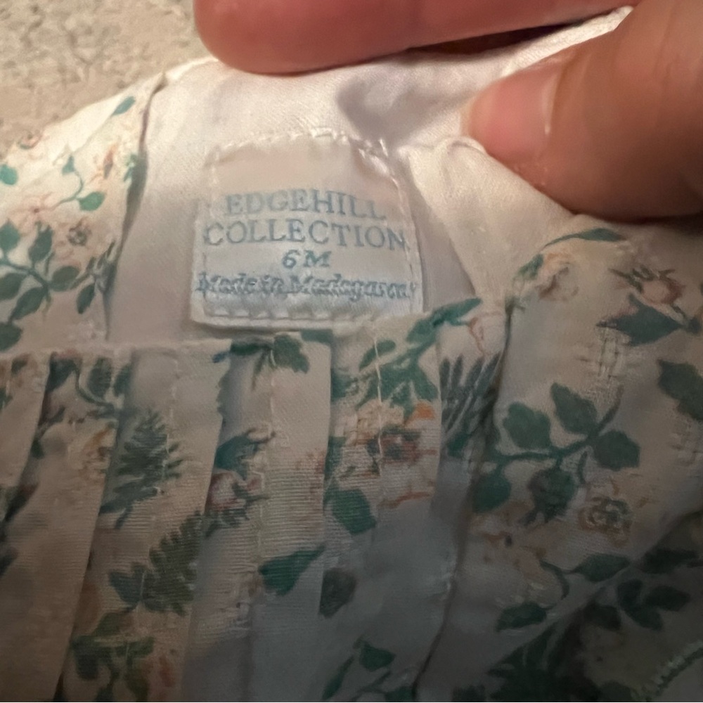 Cotton Flower Print Cottage EdgeHill Collection 6 months girl dress - Picture 4 of 9